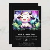 Moderne Kinderkühe Geburtstag Einladung (Vorne/Hinten)