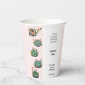 Moderne Kinderspülung Cactus Baby Shower Pappbecher (Rückseite)