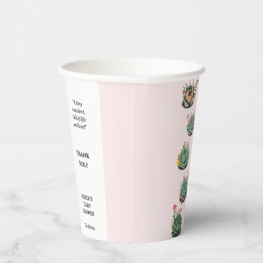 Moderne Kinderspülung Cactus Baby Shower Pappbecher (Rechts)