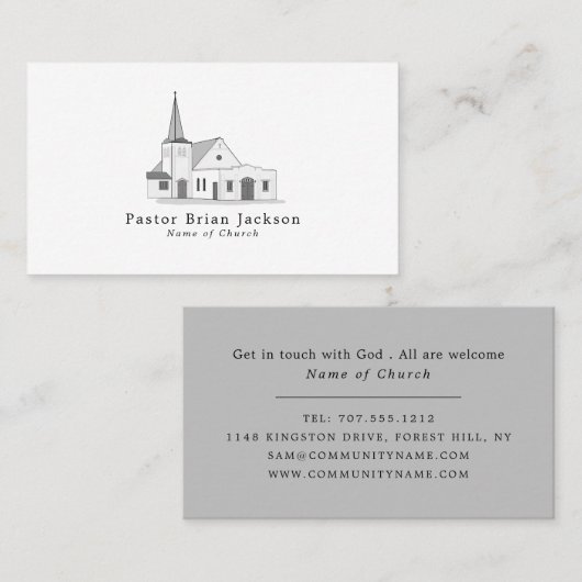 Moderne Kirche, Christentum, Religiöse Visitenkarte (Vorne/Hinten)