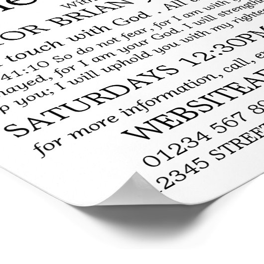 Moderne Kirche, Christliche Bibelklassenwerbung Poster (Ecke)