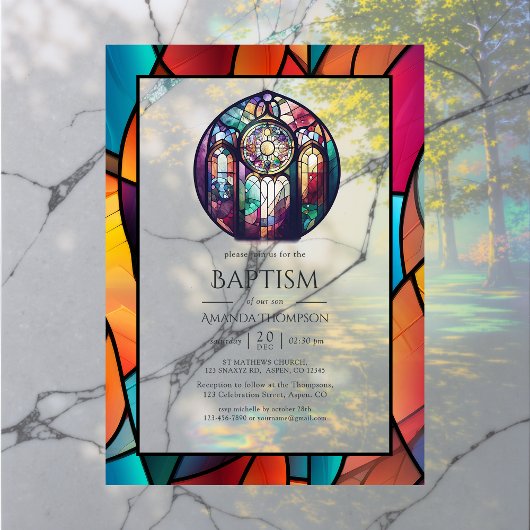 Moderne Kirchentaufe, Dedication oder Christening Acryleinladungen