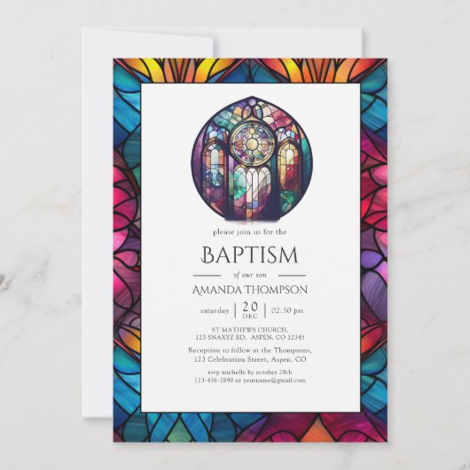 Moderne Kirchentaufe, Dedication oder Christening Einladung (Vorderseite)