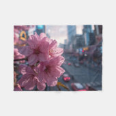 Moderne Kirschblüte Fleecedecke (Vorderseite (Horizontal))