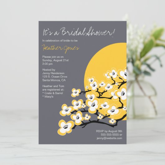 Moderne Kirschblüten-Brautparty-Einladung Einladung (Stehend Vorderseite)