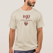 Moderne Kirschrote Monogramm-Ehepartner-Name T-Shirt (Vorderseite)