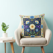 Moderne Kissen mit Blumenmuster und Rand. (Stuhl )
