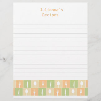 Moderne Kitchen Rezept Binder Beilage Letter Pages