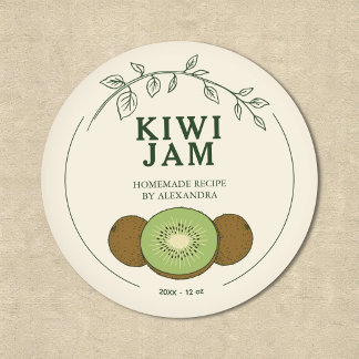 Moderne Kiwi-Marmeladen-Etiketten Aufkleber