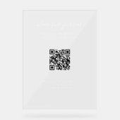 Moderne klare Hochzeits-QR-Code-Sitzordnung Acryl Acrylschild (Vorderseite)