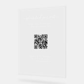 Moderne klare Hochzeits-QR-Code-Sitzordnung Acryl Acrylschild (Winkel)