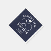Moderne Klasse 2019 Glückwunschs Grad Navy Blue Serviette (Ecke)