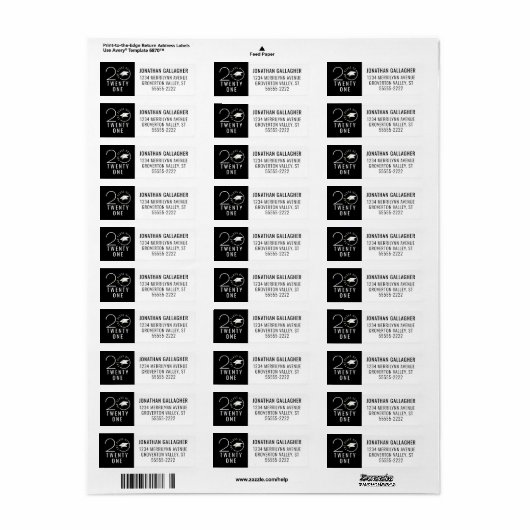 Moderne KLASSE 2021 Typografie Circle Black (Vorne)