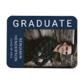 Moderne Klasse 2023 Navy Boy Foto Abschluss Magnet (Horizontal)