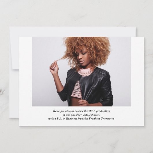 Moderne Klasse 2024 Foto Abschluss Ankündigung (Rückseite)