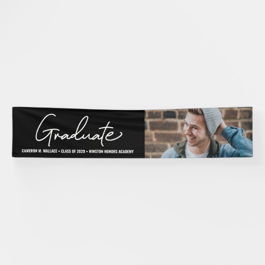 Moderne Klasse 2024 Graduate Foto Abschluss Banner (Horizontal)