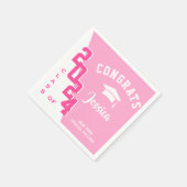 Moderne Klasse 2024 Pink White Graduation Party Serviette (Ecke)