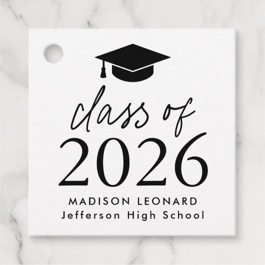 Moderne Klasse 2024 Schwarzer Script-Abschluss Geschenkanhänger (Vorderseite)