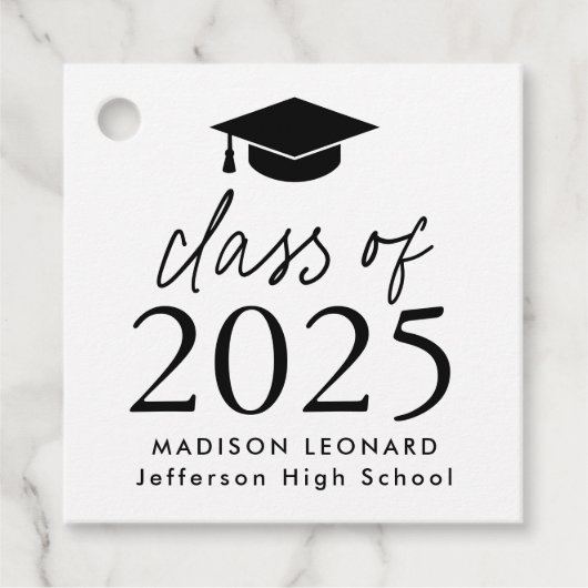 Moderne Klasse 2024 Schwarzer Script-Abschluss Geschenkanhänger (Vorderseite)