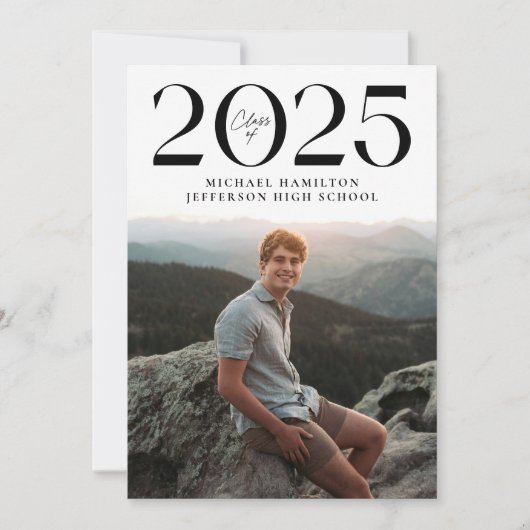 Moderne Klasse 2025 2 Foto Abschluss Ankündigung (Vorderseite)