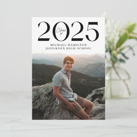 Moderne Klasse 2025 2 Foto Abschluss Ankündigung (Stehend Vorderseite)