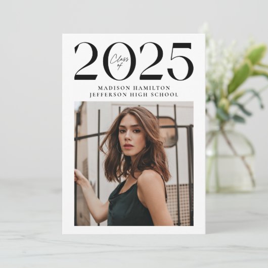 Moderne Klasse 2025 2 Foto Abschluss Ankündigung (Stehend Vorderseite)