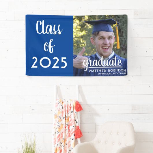 Moderne Klasse 2025 Abschluss Blue Foto Banner (Insitu)