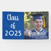 Moderne Klasse 2025 Abschluss Blue Foto Banner (Horizontal)