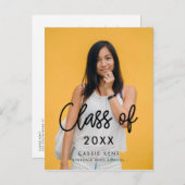 Moderne Klasse 2025 Abschluss Foto Postkarte (Vorne/Hinten)