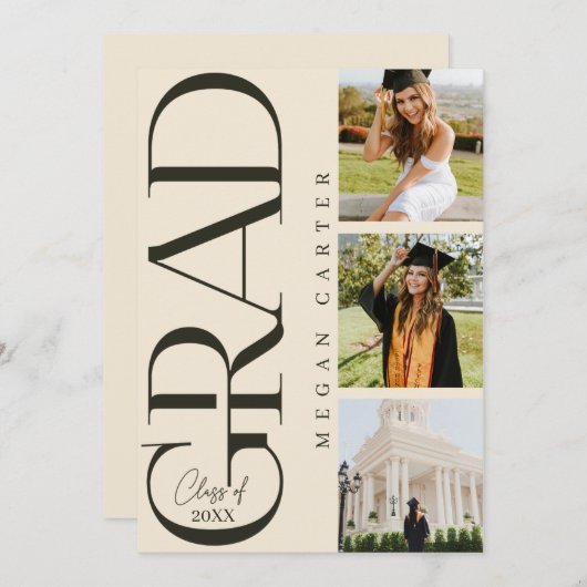 Moderne Klasse 2025 Einladung zur Graduiertengrupp (Vorne/Hinten)