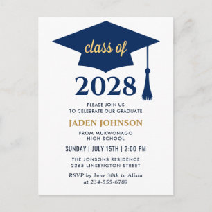 Moderne Klasse 2025 Einladung zur Graduiertengrupp Postkarte