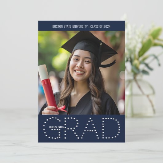 Moderne Klasse 2025 Foto Abschluss Ankündigung (Stehend Vorderseite)