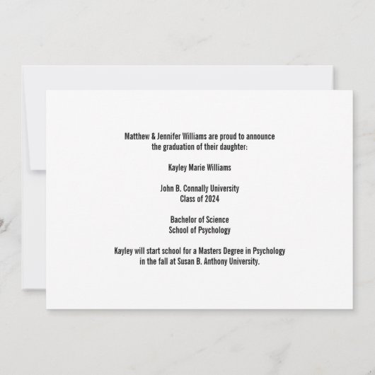 Moderne Klasse 2025 Foto-Abschluss für Hochschulab Ankündigung (Rückseite)