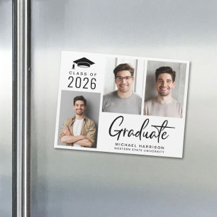 Moderne Klasse 2025 Foto Abschluss Magneteinladung