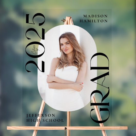 Moderne Klasse 2025 Foto Abschluss Willkommen Acrylschild (Neutral)