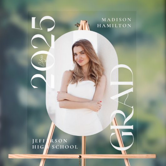 Moderne Klasse 2025 Foto Abschluss Willkommen Acrylschild (Neutral)