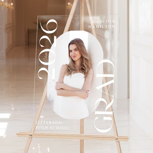 Moderne Klasse 2025 Foto Abschluss Willkommen Acrylschild