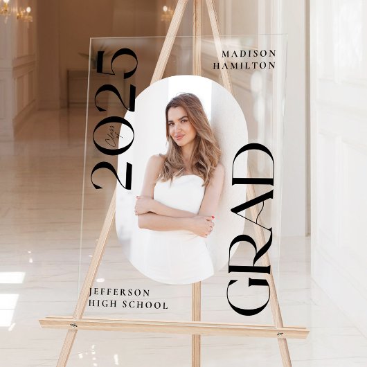 Moderne Klasse 2025 Foto Abschluss Willkommen Acrylschild