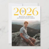 Moderne Klasse 2025 Gelb 2 Foto Abschluss Ankündigung (Vorderseite)