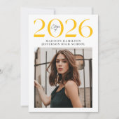 Moderne Klasse 2025 Gelb 2 Foto Abschluss Ankündigung (Vorderseite)