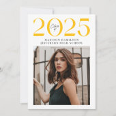 Moderne Klasse 2025 Gelb 2 Foto Abschluss Ankündigung (Vorderseite)