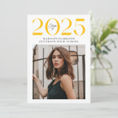 Moderne Klasse 2025 Gelb 2 Foto Abschluss Ankündigung (Stehend Vorderseite)