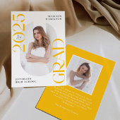 Moderne Klasse 2025 Gelb 2 Foto Abschluss Ankündigung