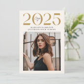 Moderne Klasse 2025 Gold 2 Foto Abschluss Ankündigung (Stehend Vorderseite)