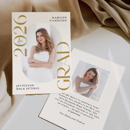 Moderne Klasse 2025 Gold Grad 2 Foto Abschluss Ankündigung