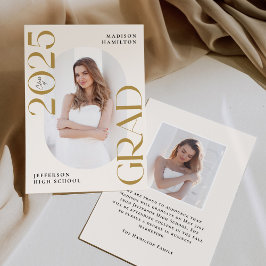 Moderne Klasse 2025 Gold Grad 2 Foto Abschluss Ankündigung