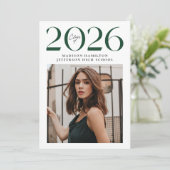 Moderne Klasse 2025 Green 2 Foto Abschluss Ankündigung (Stehend Vorderseite)