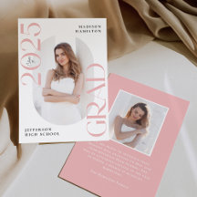 Moderne Klasse 2025 Pink Grad 2 Foto Abschluss