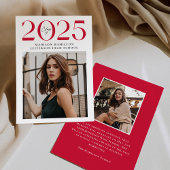 Moderne Klasse 2025 Red 2 Foto Abschluss Ankündigung