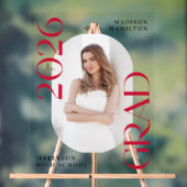 Moderne Klasse 2025 Red Foto Abschluss Willkommen Acrylschild (Neutral)